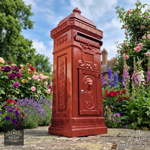 Post box red grand pillar - red,