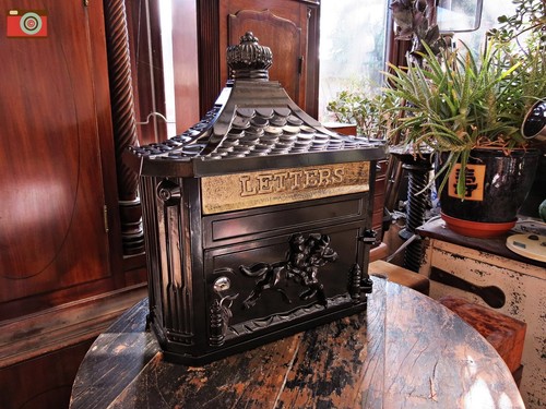 Black post box - black,