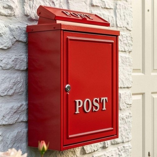Vibrant red wall mounted post - red,