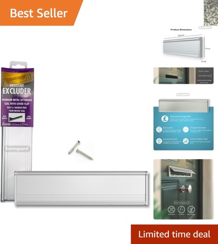 Silver aluminium letter box - silver,