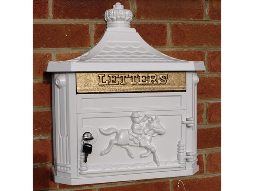 White wall post mail box - wall,