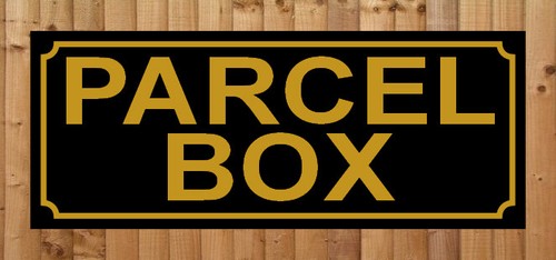 Parcel box sign - parcel, postman
